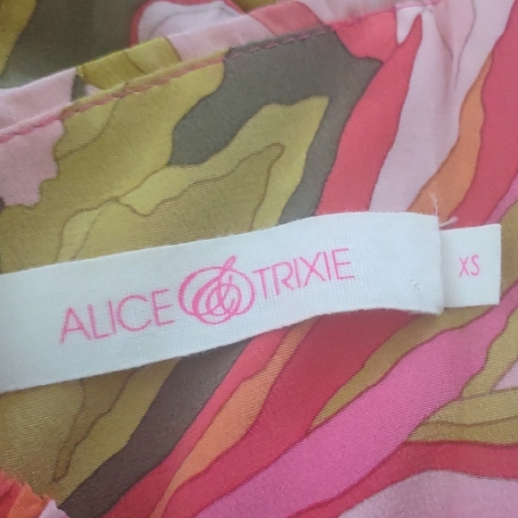 Alice & Trixie Strapless Dress - Pink, Orange and Green Floral - Size XS - Picture 7 of 8